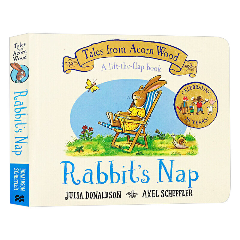 英文原版 Rabbit's Nap 兔子午睡 橡树林故事集 20周年纪念版 Julia Donaldson 儿童启蒙纸板翻翻书 英语趣味读物 英文版进口书籍