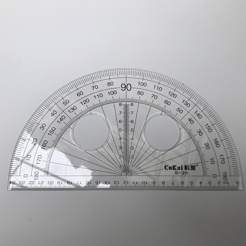 塑料大号量角器 透明半圆量角度尺直径20 25cm学生量角尺测量工具