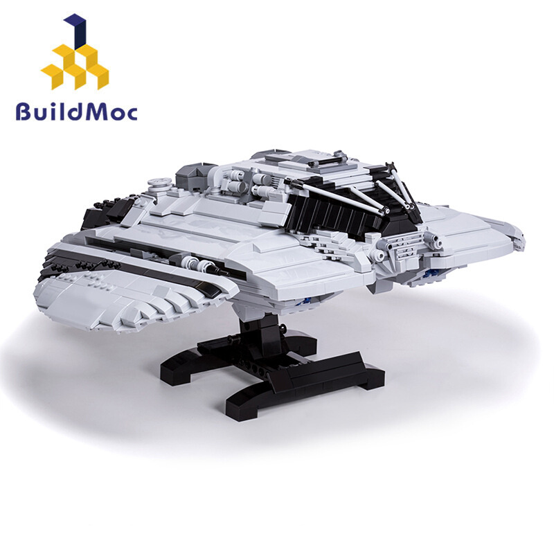 BuildMOC拼装积木玩具太空堡垒卡拉狄加塞隆侵略机战斗机太空飞船