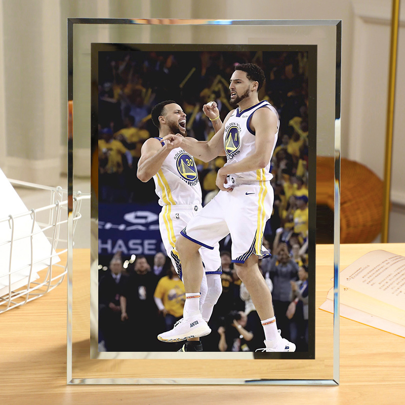 NBA库里相框含6寸照片可定制汤普森水花兄弟玻璃摆台画框简约精致