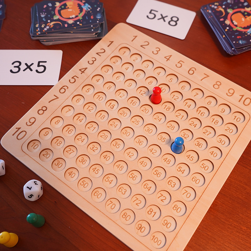 木制九九乘法口诀表背诵神器小学生数学99乘法口诀教具玩具
