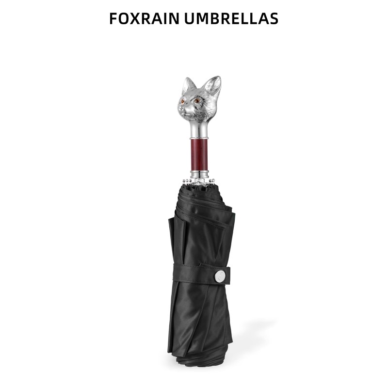 foxrain英式复古雨伞折叠狐狸头贵族伞高级感防晒两用高端定制