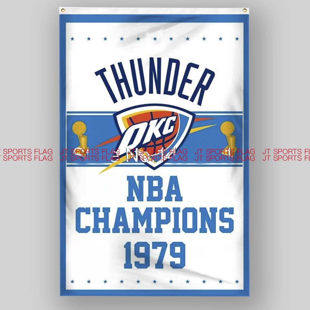 NBA俄克拉荷马城雷霆篮球俱乐部冠军队旗Oklahoma City Thunder