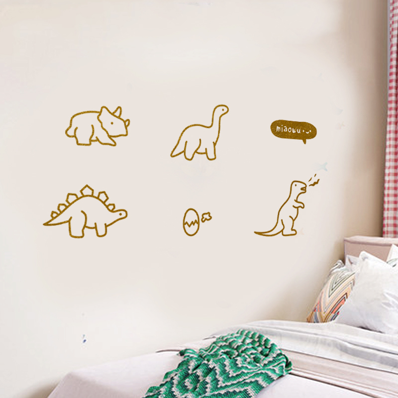 恐龙墙贴 可爱图案男孩房间儿童房卧室床头沙发背景装饰墙贴纸画