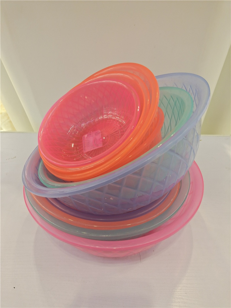 塑料透明小胶盆17厘米小碗盆美术洗笔画画盆塑胶盆19CM水果沙拉盆