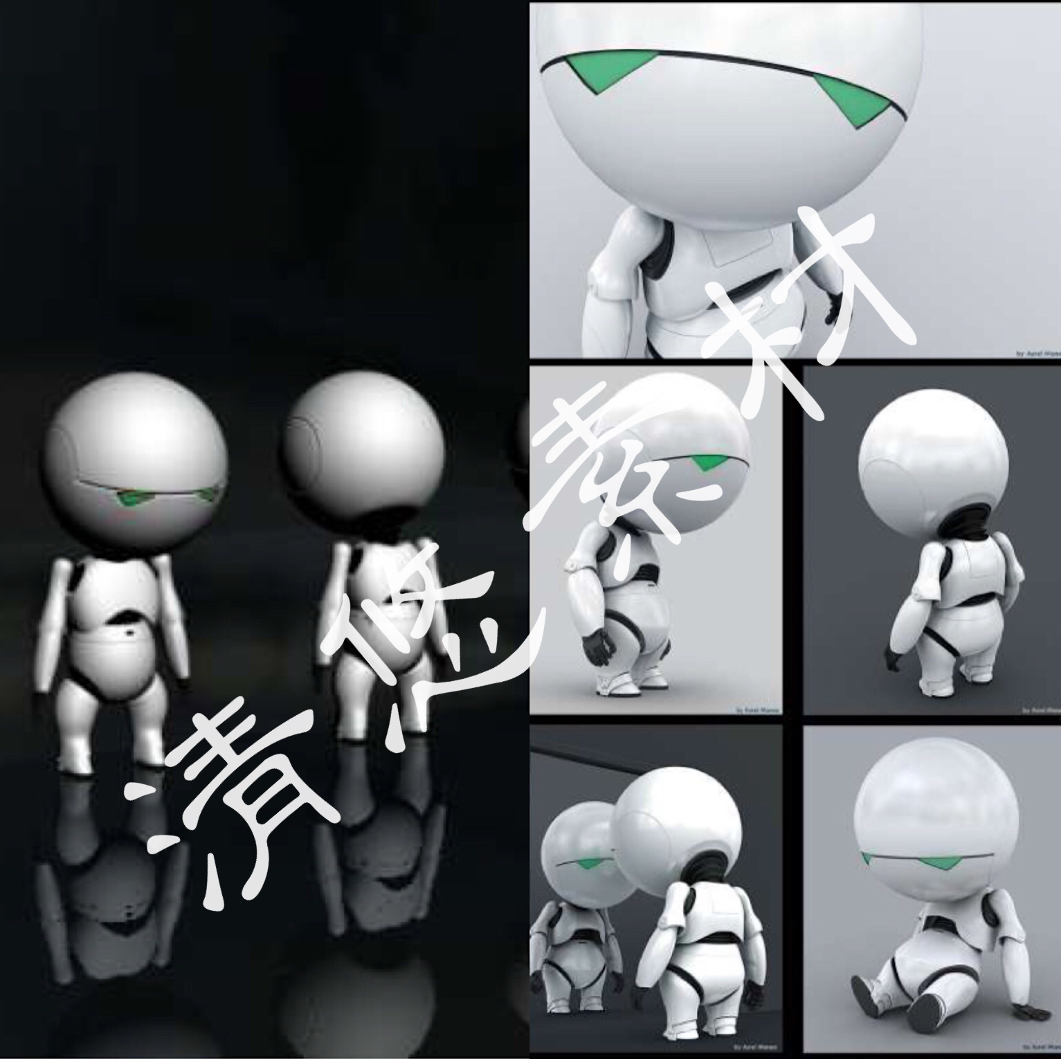 Q版次世代机器人3dmax模型骨骼绑定带动画卡通可爱人物 非实物607