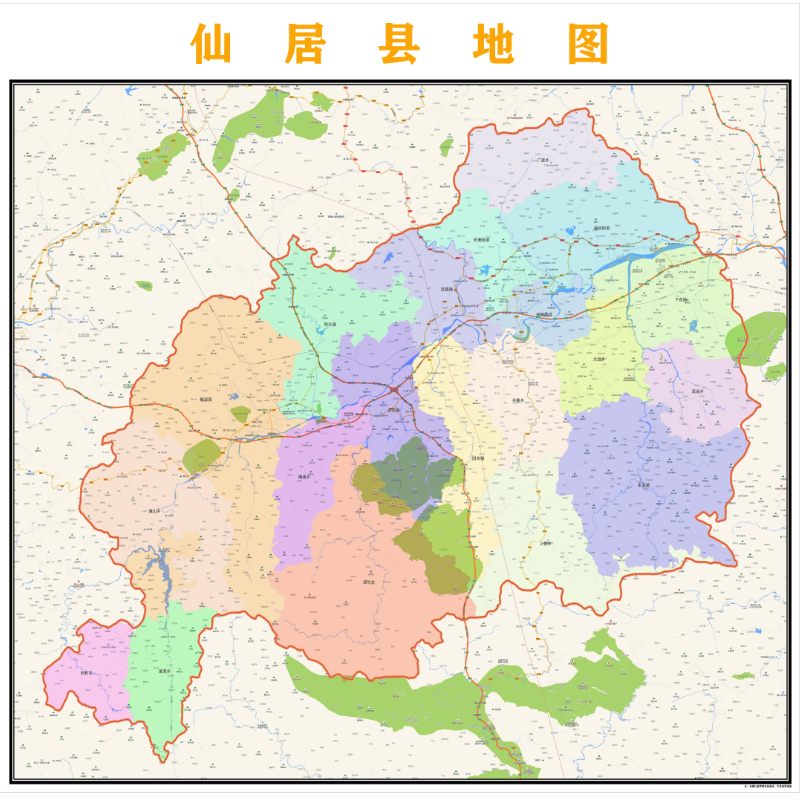 仙居县地图2023年行政区划市区主城区街道交通地图定制图片素材