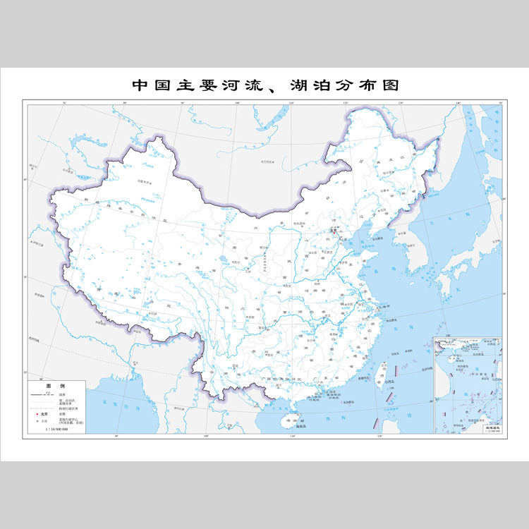 中国主要河流湖泊分布地图电子版素材文件