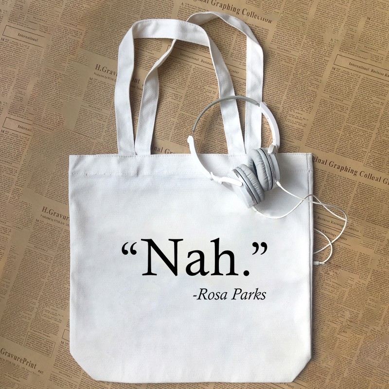 Rosa Parks罗莎帕克斯美国黑人民权运动之母Nah字母帆布包手提袋