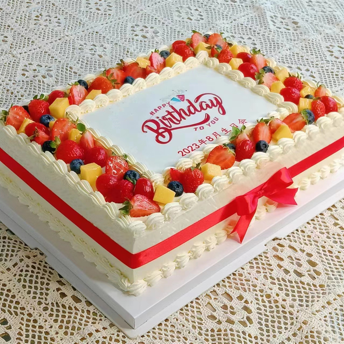 大型公司企业生日蛋糕 周年庆典数码定制长方形开业大吉北京 同城