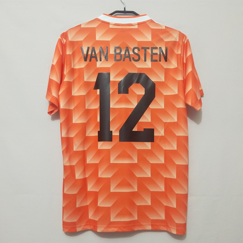 1988欧洲杯荷兰主客场短袖足球服训练服范巴斯滕古蒂复古球衣队服
