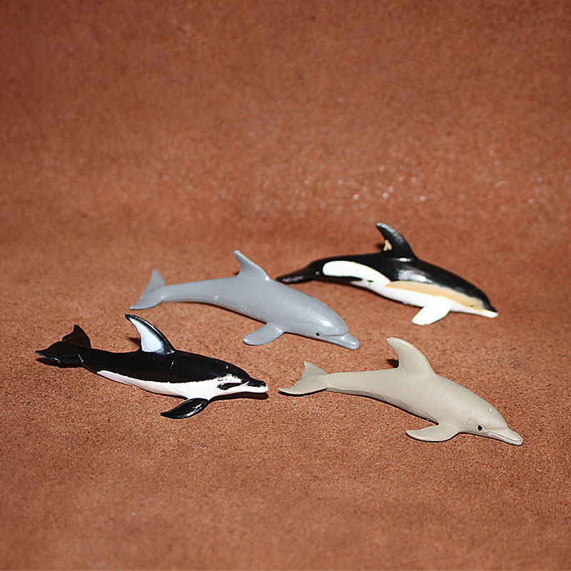 safari 动物模型微拍玩具 塑胶 迷你场景摆件 海洋鱼类 海豚