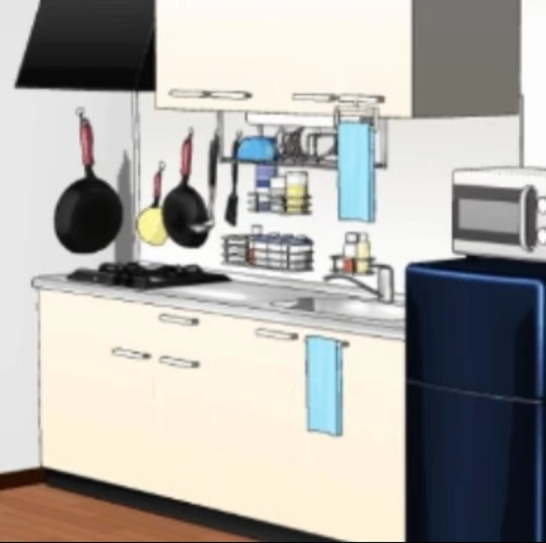 【CSP3d模型】厨房3d模型  3d厨房 厨房用具齐全 clip文件
