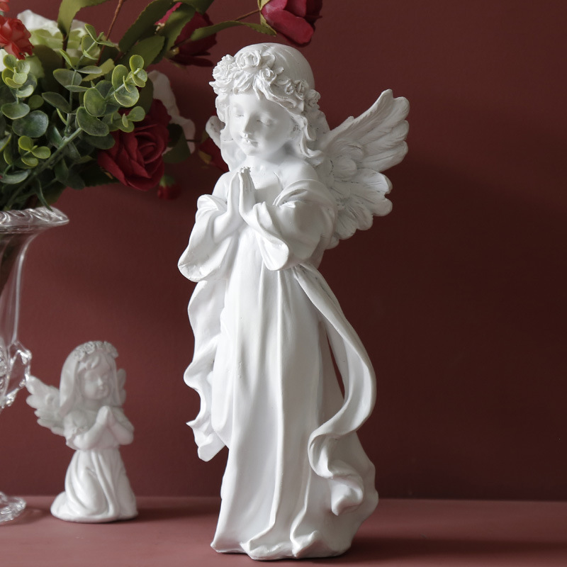北欧创意天使女孩雕塑摆设家居客厅书柜装饰工艺品树脂雕像摆件