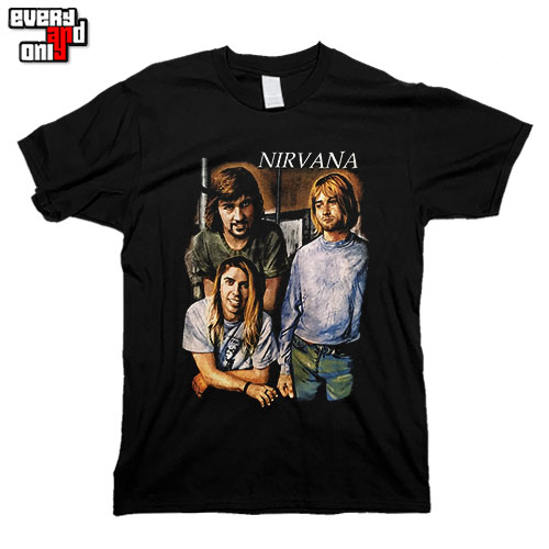 Nirvana涅盘摇滚乐队油画风格雪以漫科特柯本 Kurt Cobain男女T恤
