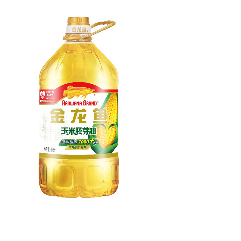金龙鱼玉米油5L桶装 非转基因压榨家用炒菜食用油健康清淡植物油