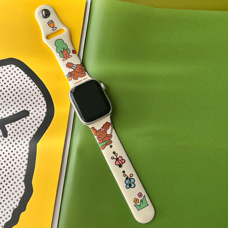 BLUUF TAG原创插画可爱小狗硅胶苹果手表表带适用于apple watch
