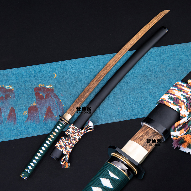 长款带鞘木刀居合日本剑道训练拔刀术纳刀练习武术表演道具未开刃