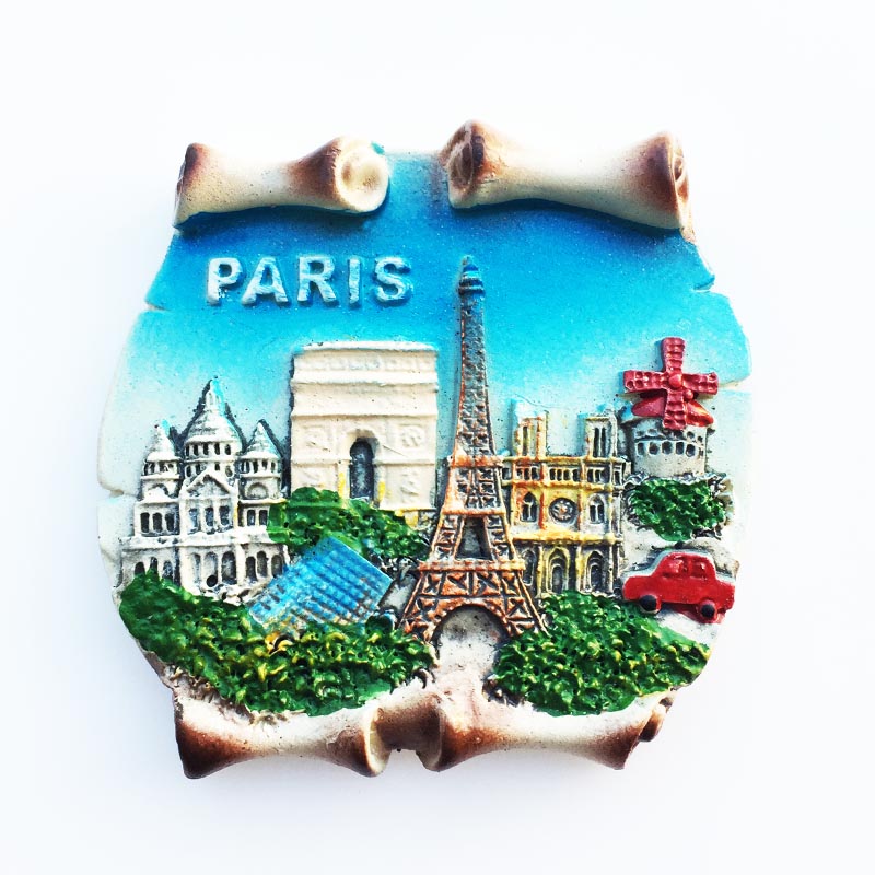 法国首都巴黎地标景点创意旅游纪念装饰工艺品收藏礼物磁铁冰箱贴