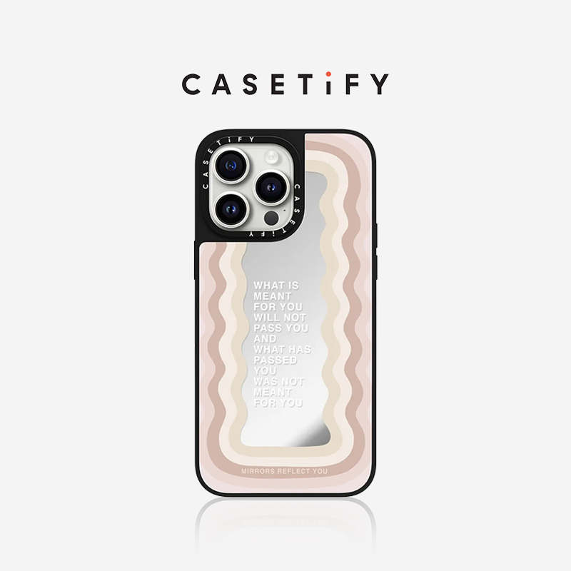 CASETiFY标语 meant for you 属于你的 适用于iPhone15/14/13/Plus/Pro/Max镜面手机壳