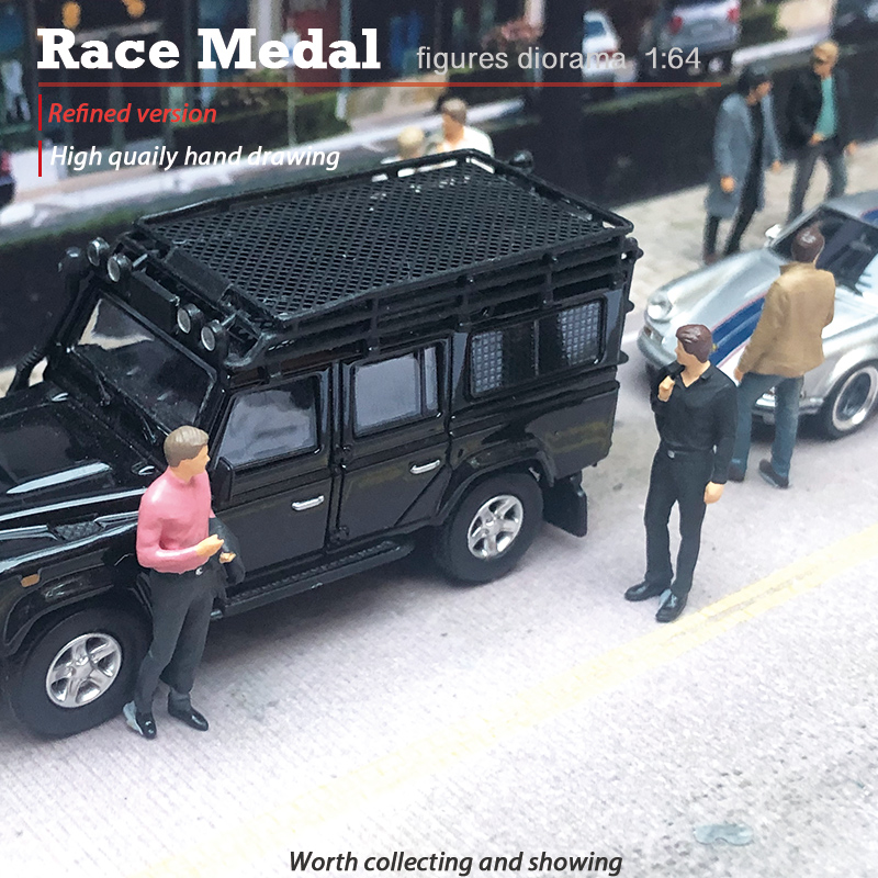 RaceMedal人物模型1:64气质男性人偶魅力微距小人拍穿西装的男人