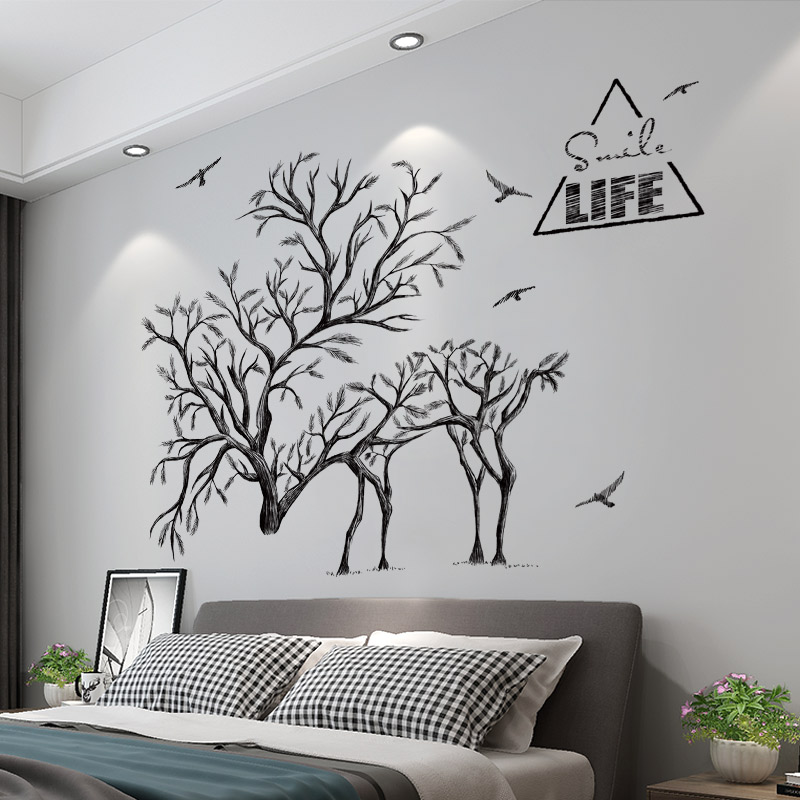 3D立体墙贴纸男生卧室房间背景墙装饰床头个性壁纸北欧风创意贴画