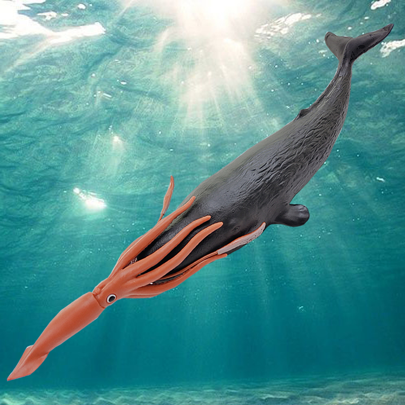 软胶海洋动物八爪鱼模型大王乌贼玩具抹香鲸模型章鱼鱿鱼巨型枪酸