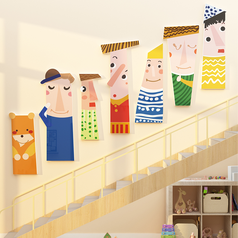 画室布置美术教室装饰环创材料班级幼儿园墙面贴文化主题成品楼梯