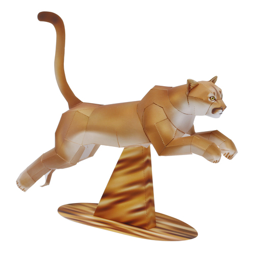 动物玩偶狮子美洲狮3d立体纸模型DIY手工制作儿童益智折纸玩具