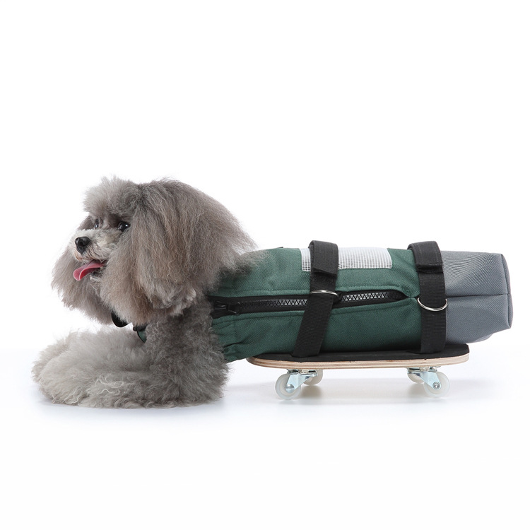 美琪宠物用品供应老年狗下半身拖袋滑轮车宠物行走不便辅助滑板车