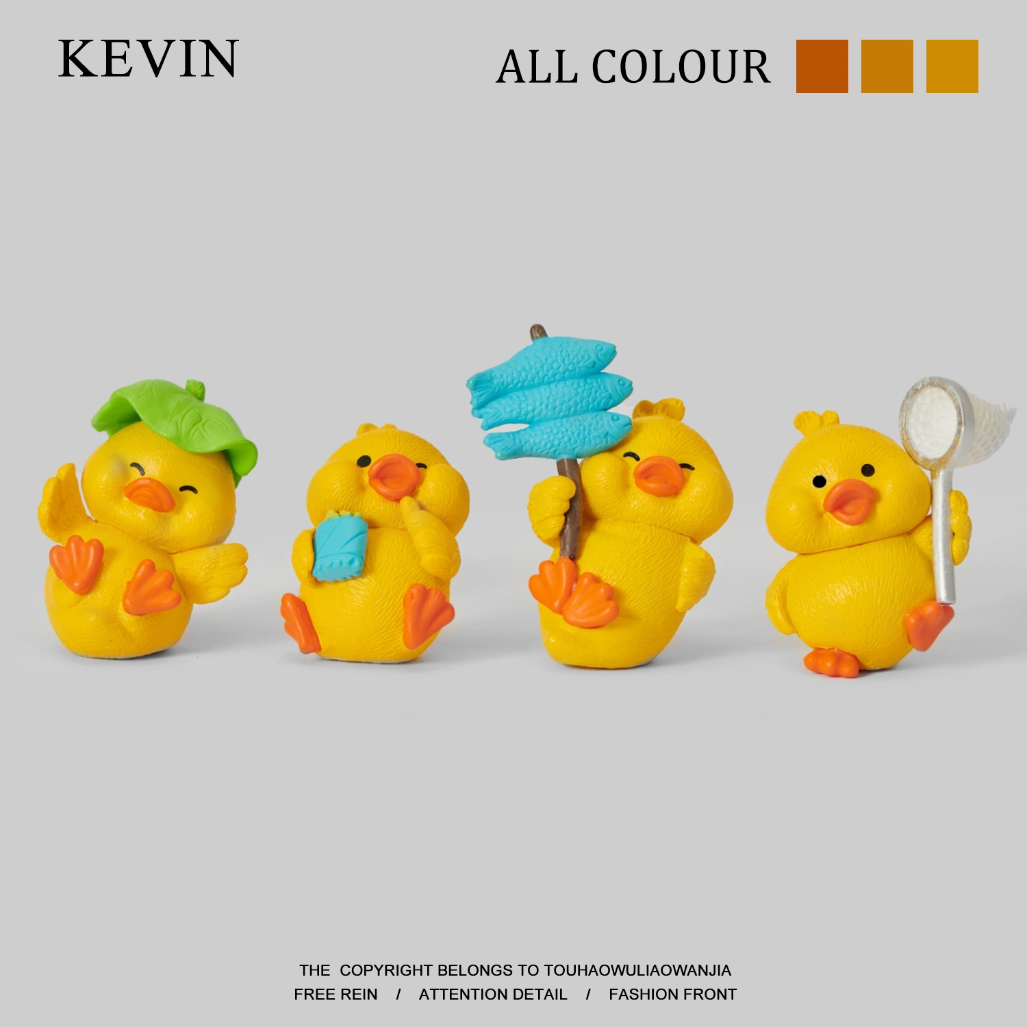 Kevin家!“ 春天和小鸭子一起去郊游吧”小黄鸭桌面摆件生日礼物