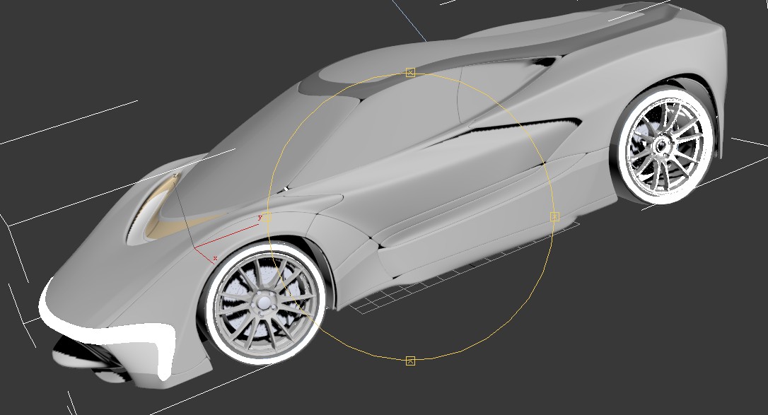 流线型跑车3D模型图纸 3ds Max设计 max和fbx格式 汽车三维建模