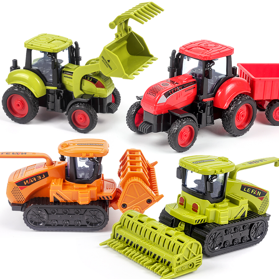 儿童农夫车拖拉机惯性车运输收割机模型宝宝小汽车男孩玩具工程车