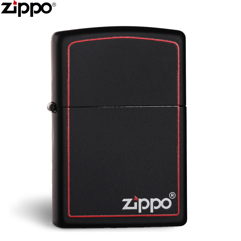 官方正版zippo防风煤油打火机红框黑哑漆218ZB之宝个性创意zipper