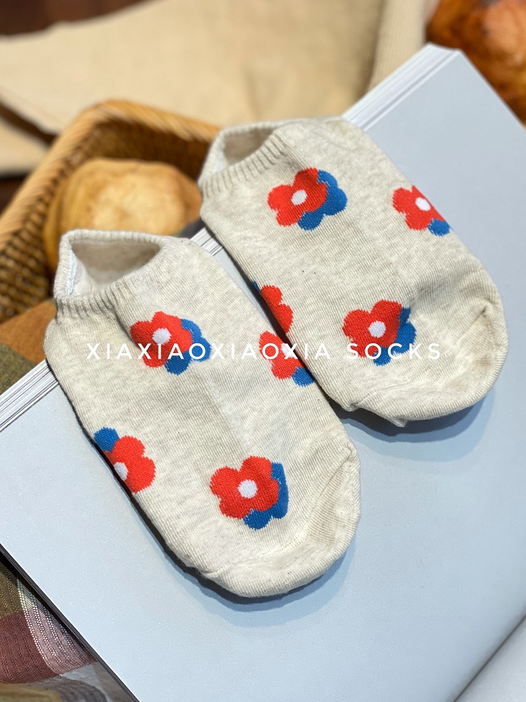 【满五双包邮】韩国进口夏季女船袜泫雅风甜美花朵浅口袜隐形袜套