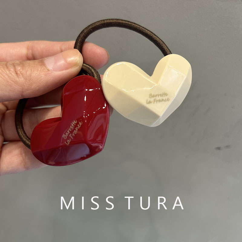 Miss Tura韩国进口颜色正宝石纹路心形发圈发绳头型