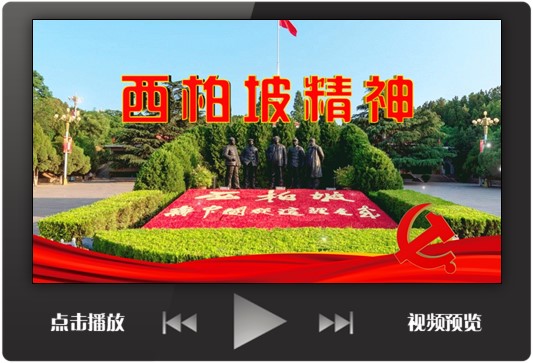 演讲PPT模板视频西柏坡红色革命基地介绍成品演讲LED背景