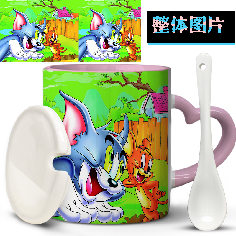 汤姆猫和老鼠杰瑞Tom and Jerry可爱小孩主人马克杯茶杯陶瓷水杯