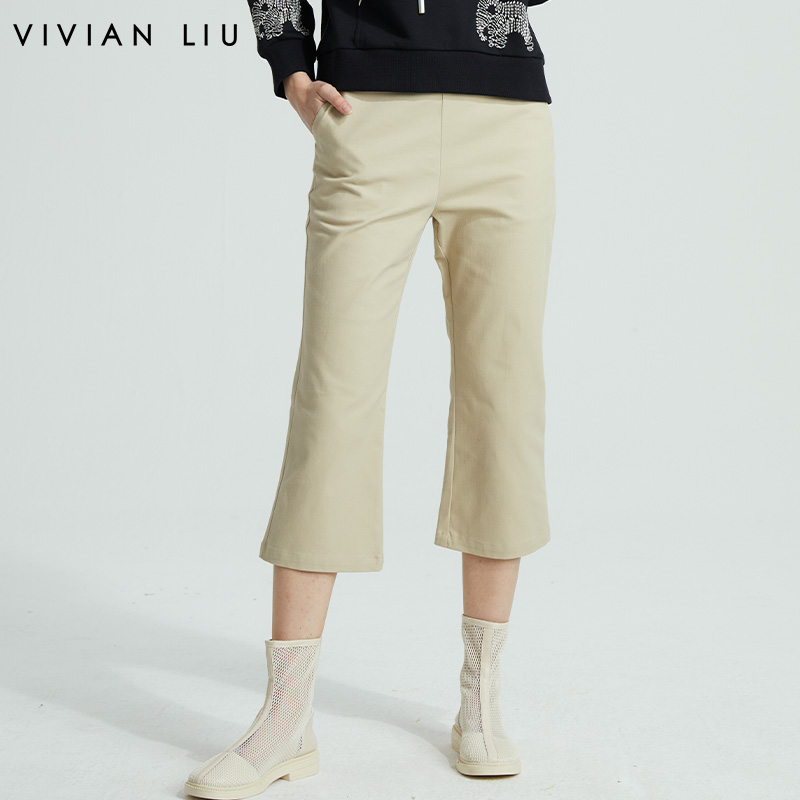 VIVIAN LIU薇薇安刘 QD2325005春女装新款微弹力通勤直筒裤