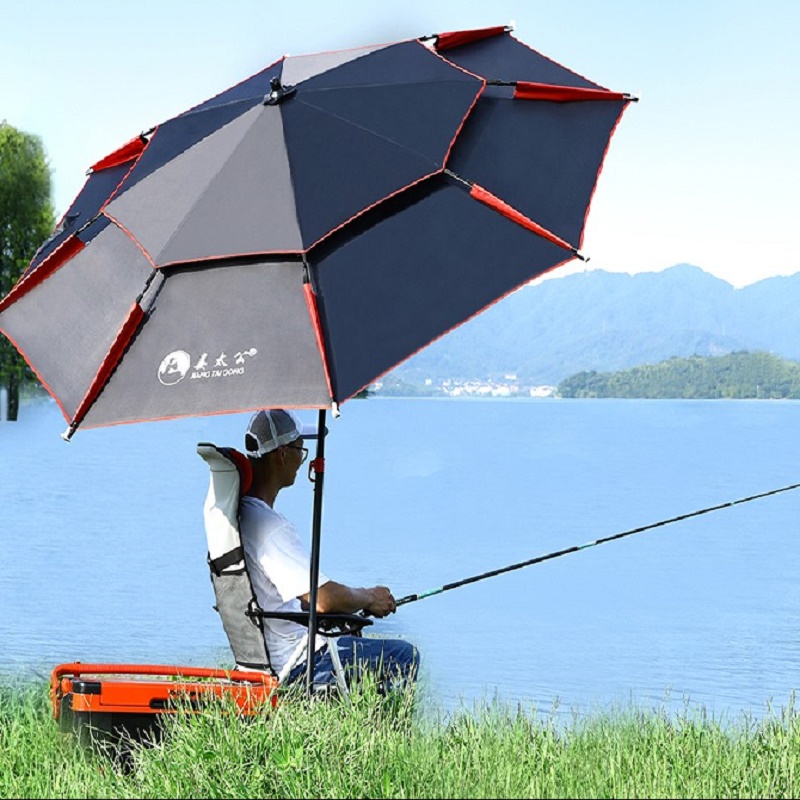 姜太公金威钓鱼伞2.4米大钓伞加厚万向伞防晒防紫外线防雨伞鱼伞