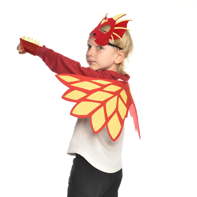 儿童恐龙面具翅膀服装披风玩具男女走秀节日表演道具套装火龙翼龙