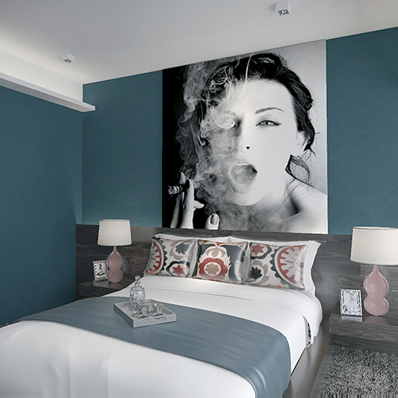 墨蓝色墙纸北欧风格深灰蓝色系卧室客厅纯色素色现代简约背景壁纸