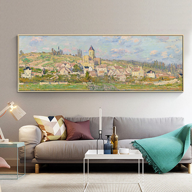 莫奈风景油画现代简约客厅装饰画沙发背景墙挂画床头壁画世界名画