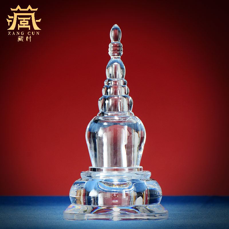 藏村 噶当塔摆件嘎乌透明宝瓶亚克力家用宝塔菩提塔透明水晶佛塔