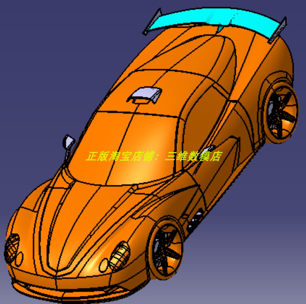 雪佛兰克尔维特C7超级轿跑车汽车外观曲面 3D三维几何模型数模stp