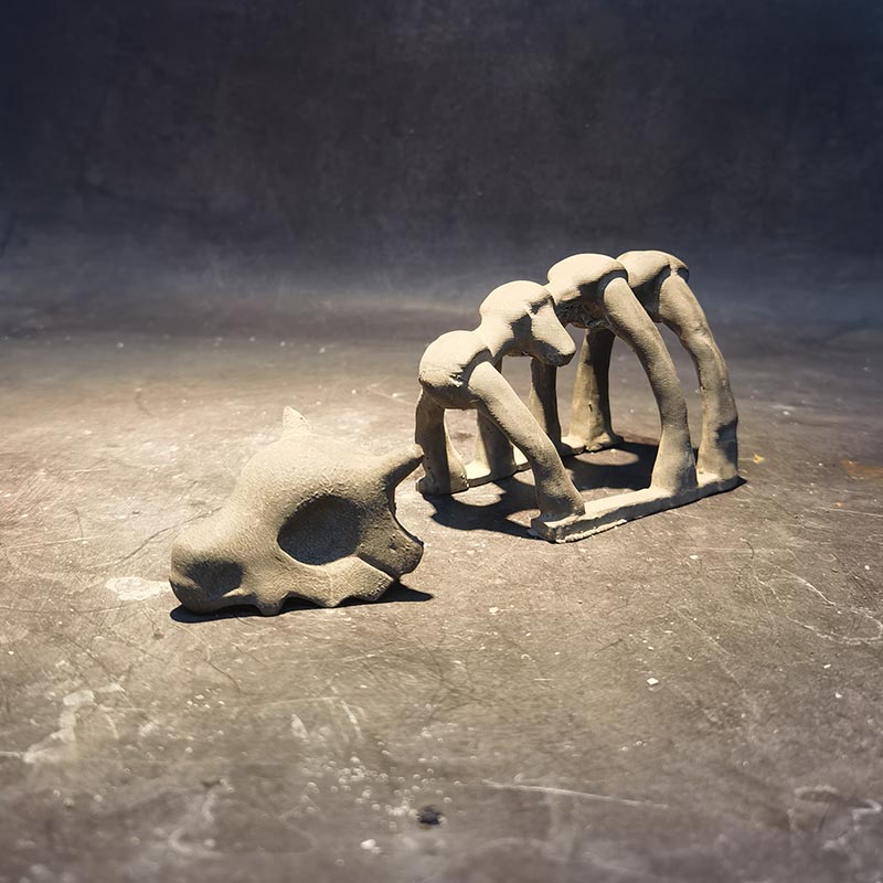 冬官手作鱼缸水草缸造景水泥装饰摆件大象动物骨头化石骷髅头骨