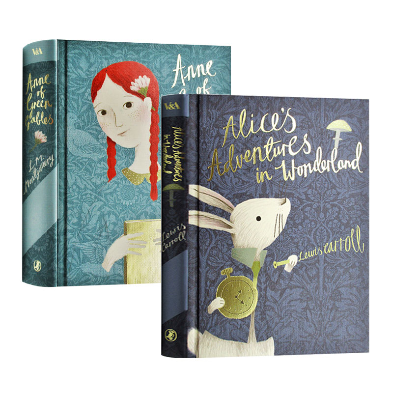 企鹅经典V&A收藏系列2册套装英文原版 Anne of Green Gables Little Women 绿山墙的安妮 爱丽丝梦游仙境 精装儿童文学小说书