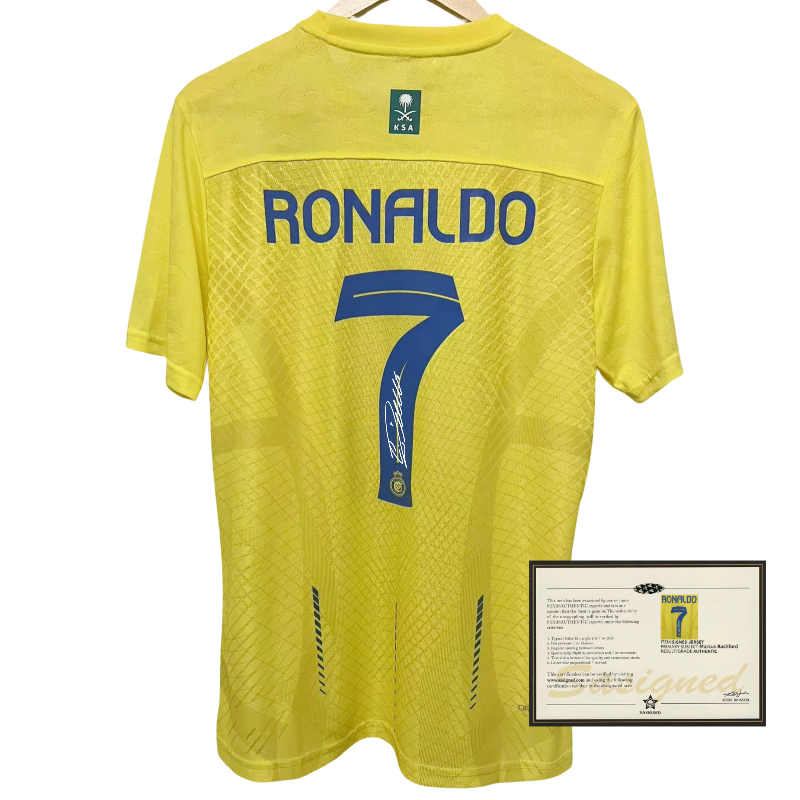 23-24赛季利雅得胜利主场C罗签名球衣上衣印签球员版球迷版足球服