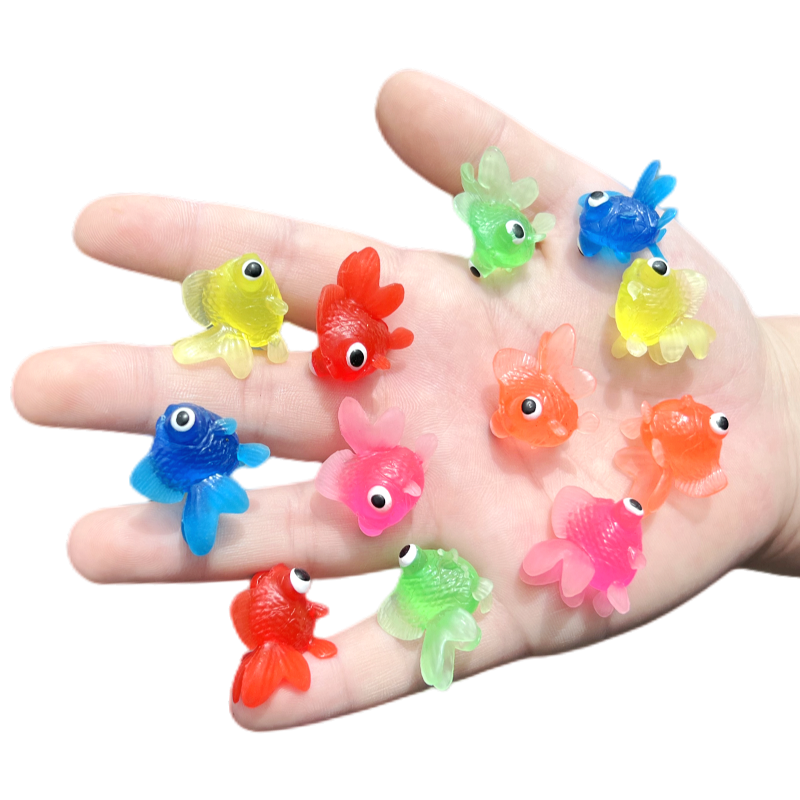 软胶仿真小金鱼彩色套装迷你可爱漂浮幼儿园儿童戏水玩具假鱼模型