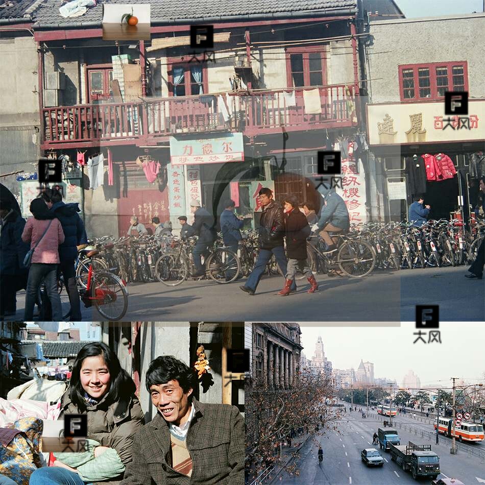 1980年改革开放后上海街头人文社会人物风景社会状况老照片老摄影